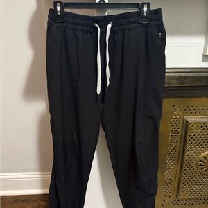 Vuori Women's Black Joggers with White Drawstring